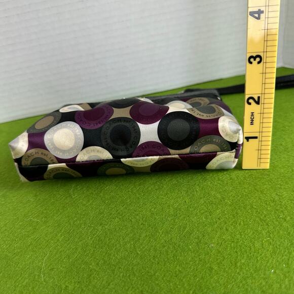 Coach wristlet leather trimmed, satin purple interior w charm - Perfect new - Picture 8 of 11